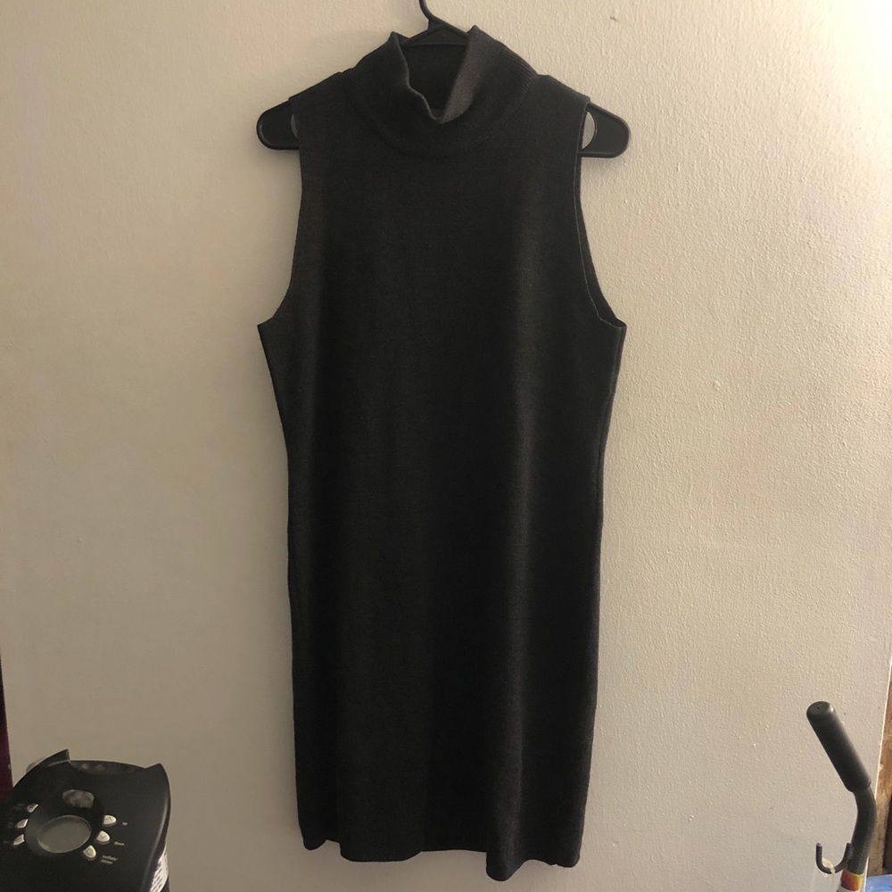 Donna Karan Sleeveless Turtleneck Sweater Dress